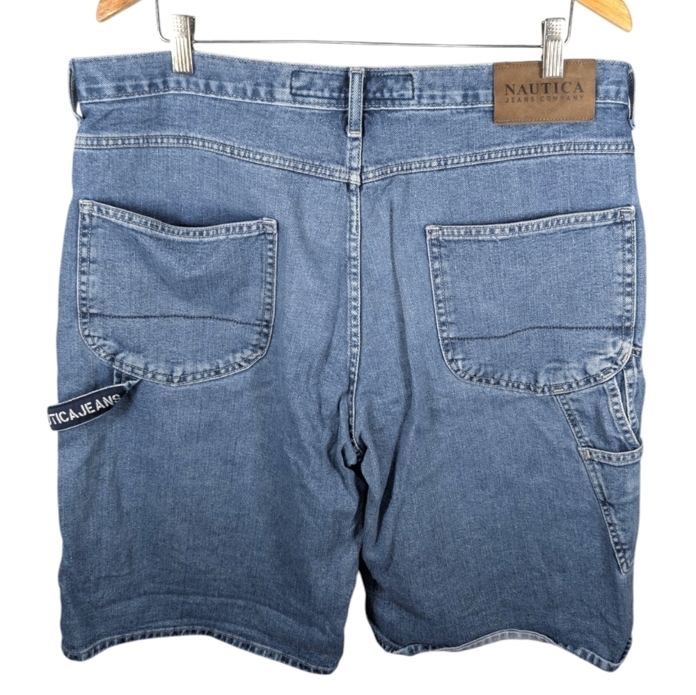 Vintage 1990s Nautica Carpenter Skater Streetwear Denim Shorts Jorts Size 38